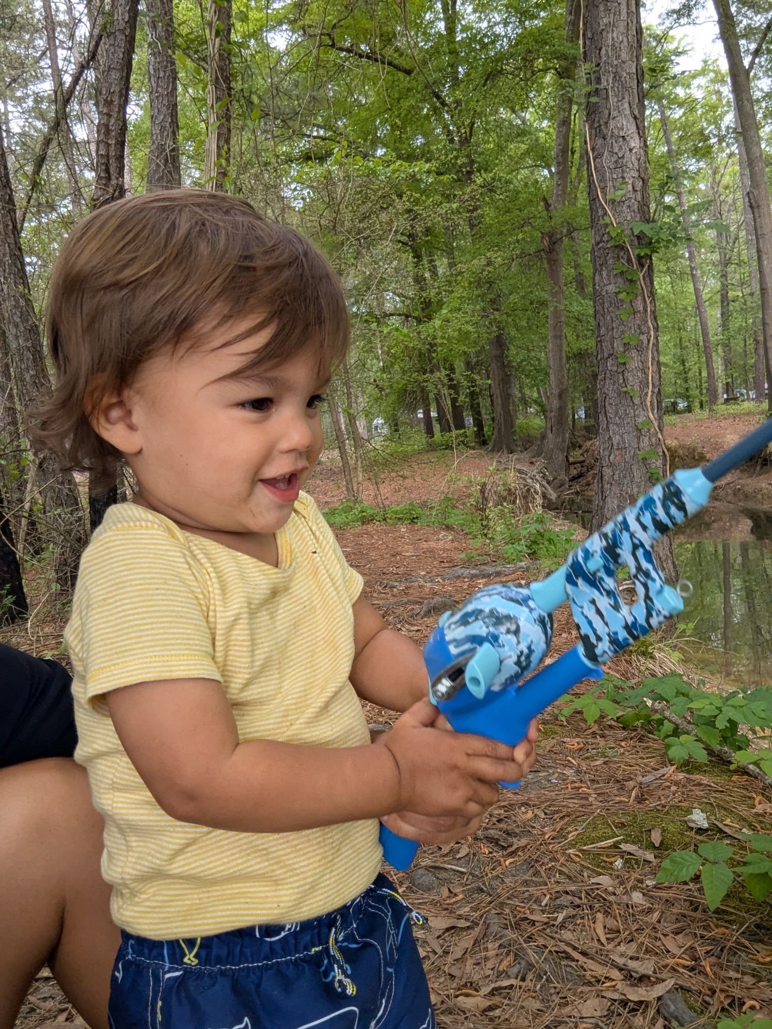 Arlo fishing - camping in georgia with kids