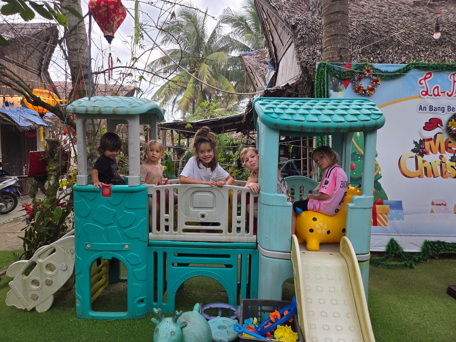 kids at beach club play area Hoi An
