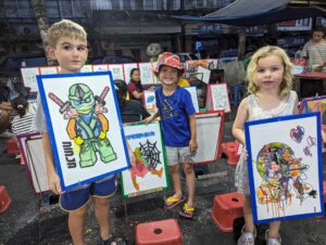 Bali Night Markets - Kids Painting Stall in Tabanan Night Markets