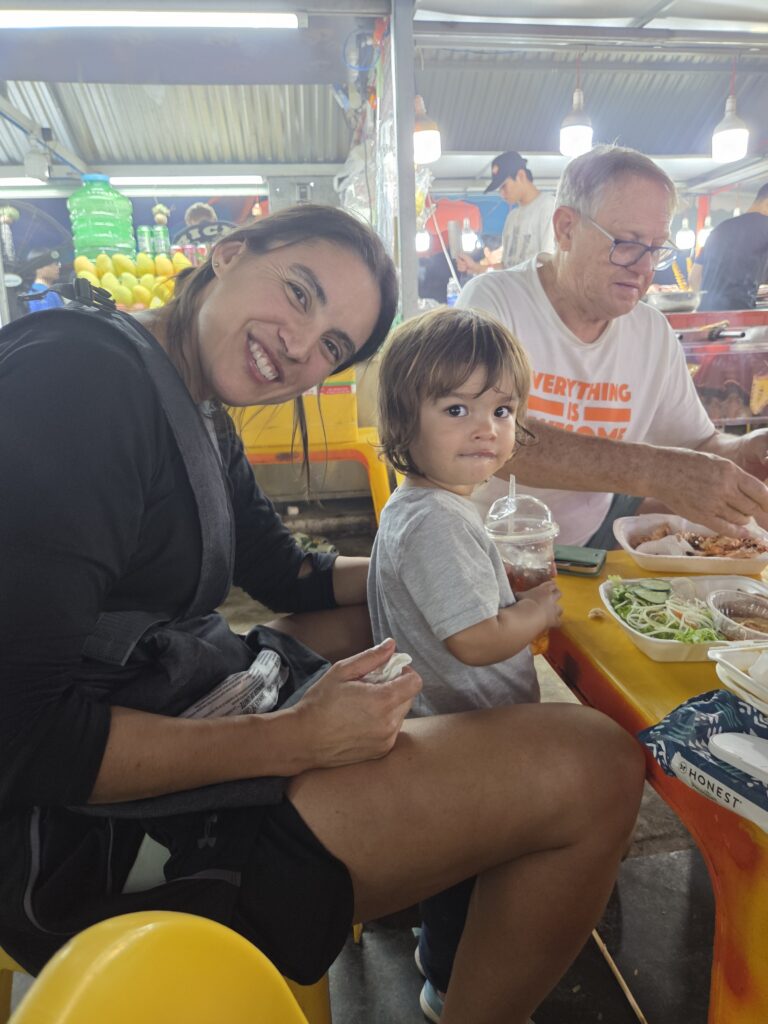 Toddler and mom at Da Nang night markets