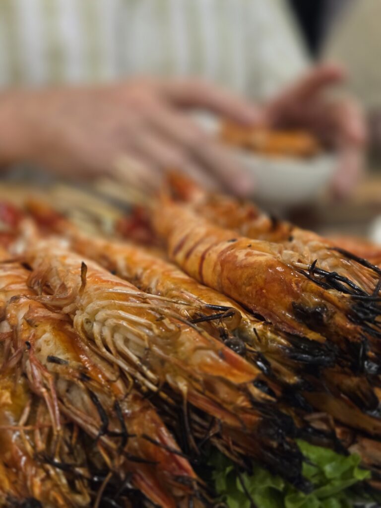 Grilled prawns in Da Nang
