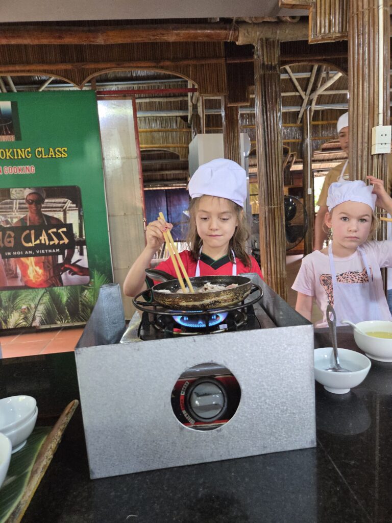 kids at cooking class in Hoi An