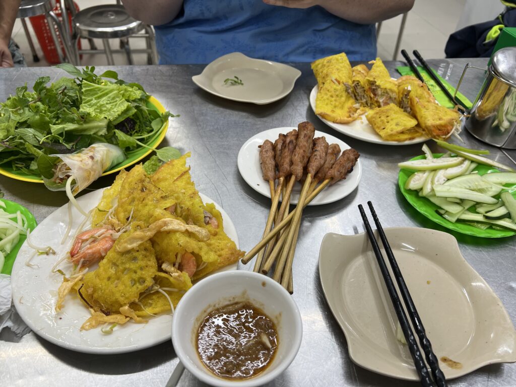 Crispy bahn xeo on a Da Nang food tour